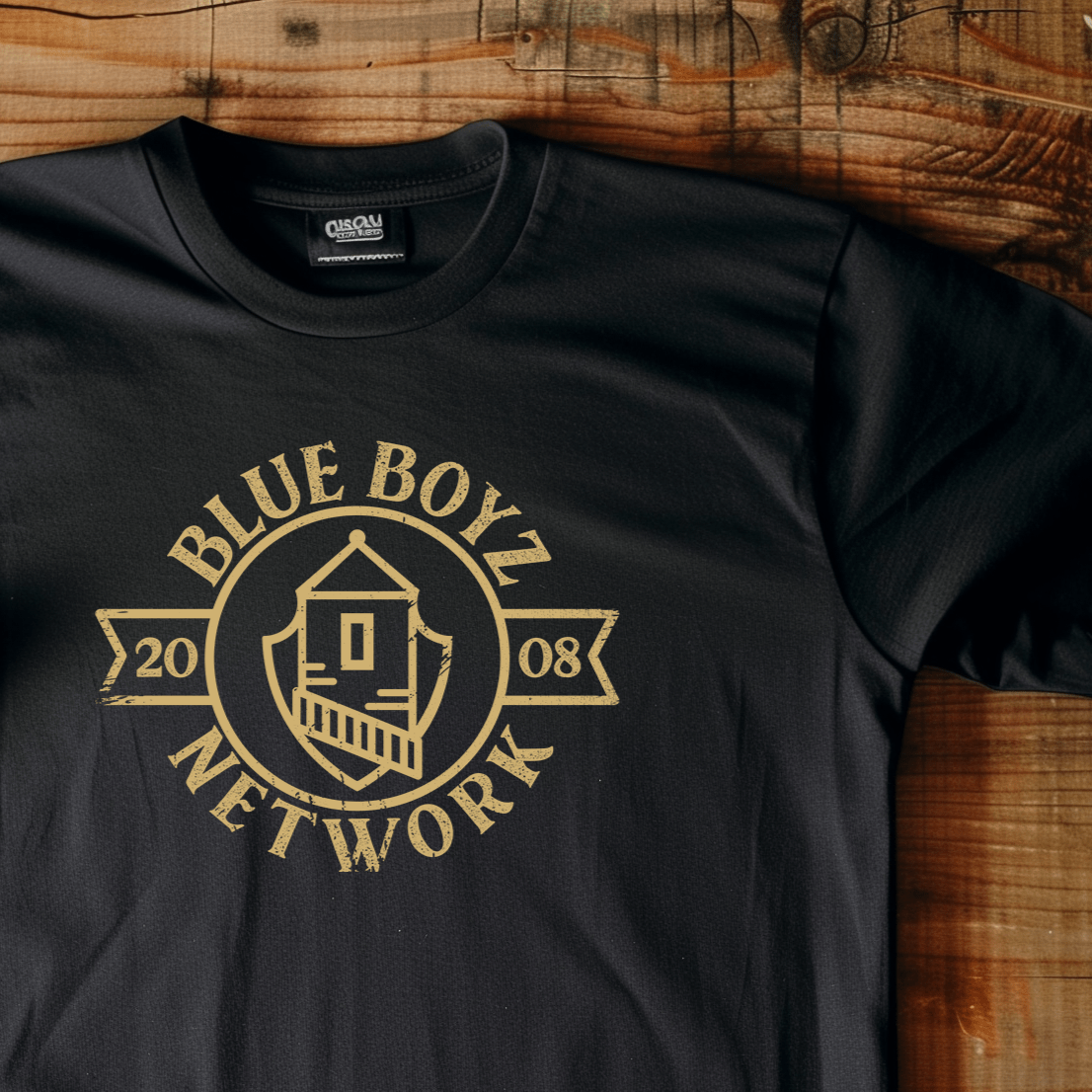 Back Four Blue Boyz Large Crest Tee T-Shirt