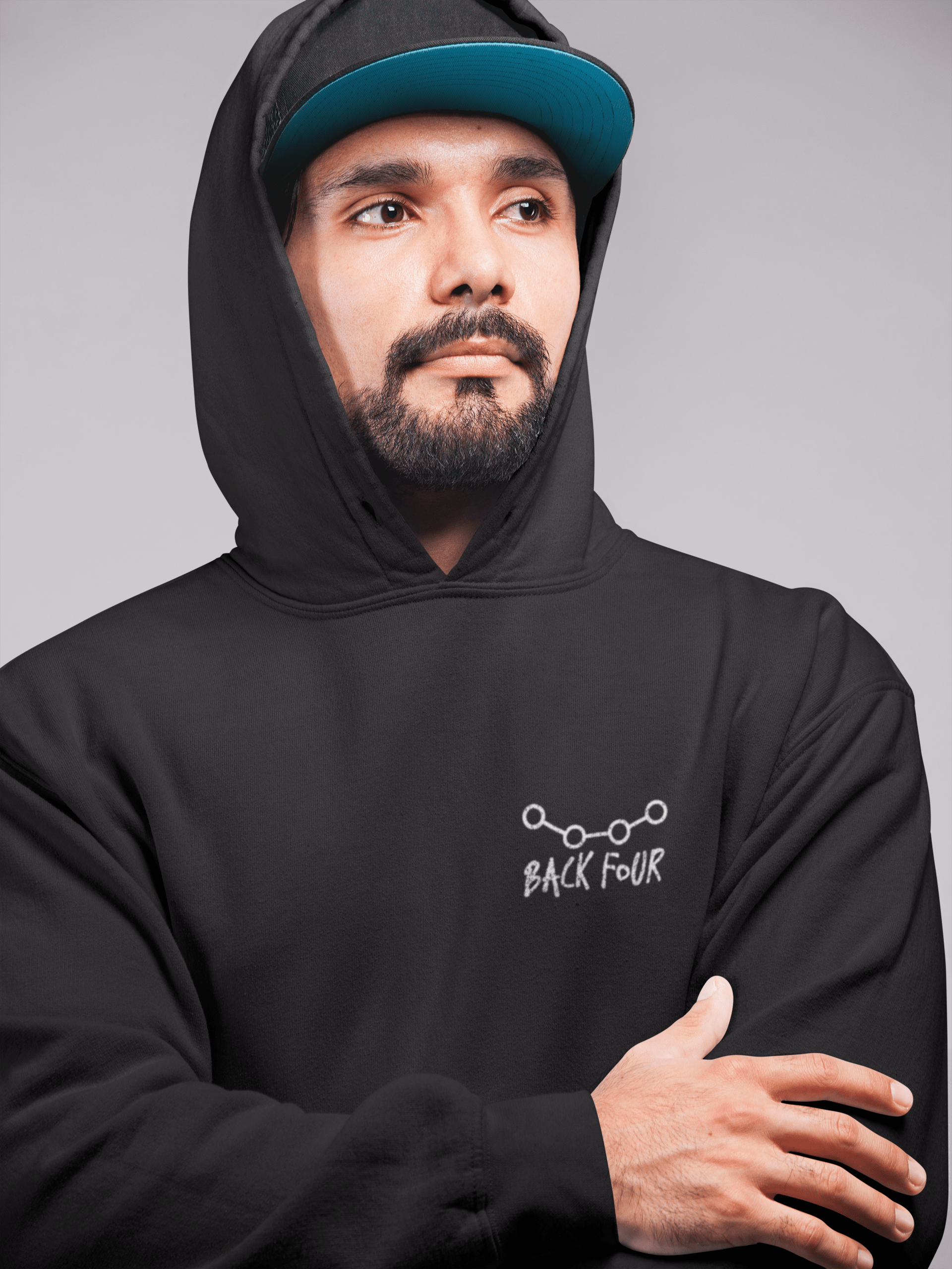 Back Four Mens Hoodie - Inter Miami / Argentina / Leo Mashup Hoodie