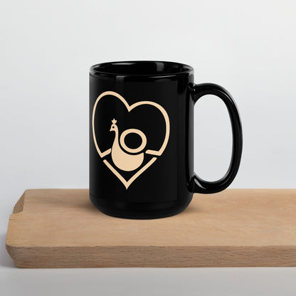 Back Four OLFC Cross/Peacock Heart Mug - Black T-Shirt