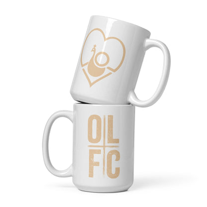 Back Four OLFC Cross/Peacock Heart Mug - White Mugs