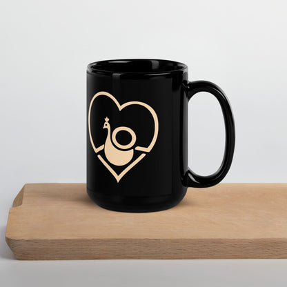 Back Four OLFC/Peacock Heart Mug - Black Mugs